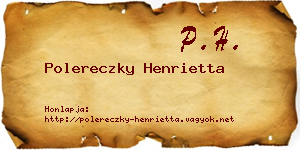Polereczky Henrietta névjegykártya